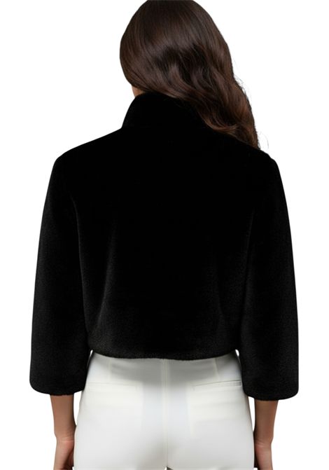 Ecopelliccia corta con collo a pistagna MISS MAX | Pellicce | 3901NERA PISTAGNA